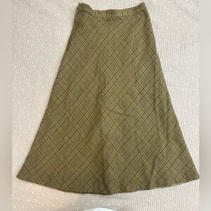 (Sold) Vintage 100% Wool A-Line Plaid Skirt